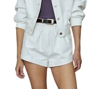 SECULAR Parker High Waist Denim Shorts White S NEW Minimalist Cleangirl Chic
